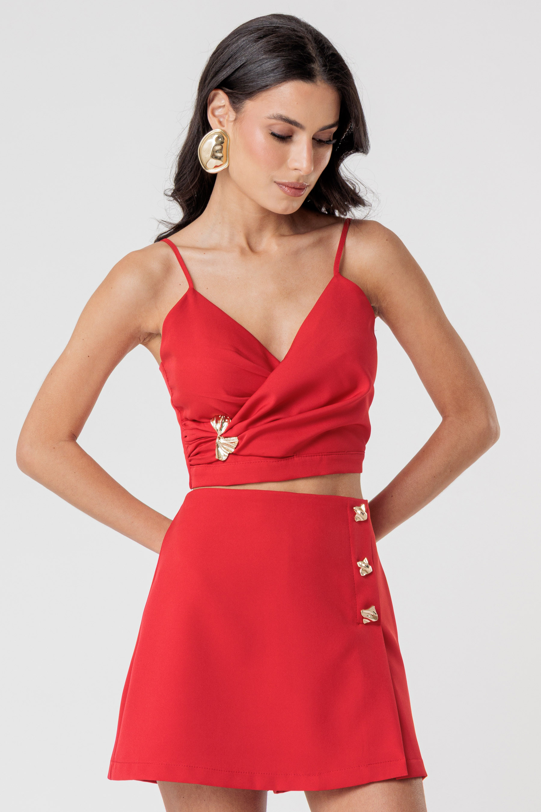 Blusa Cropped Weruska Vermelho