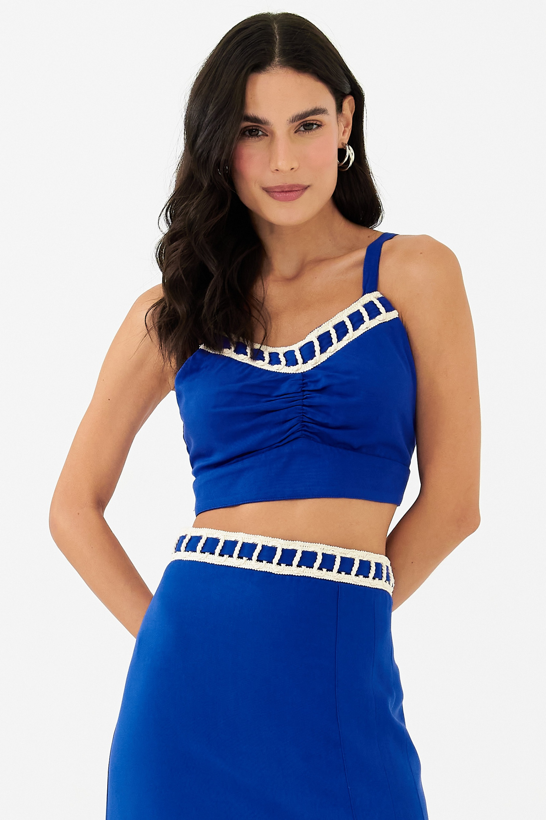 Blusa Cropped Debora Azul