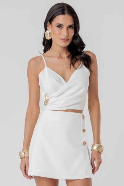 Blusa Cropped Weruska Branco