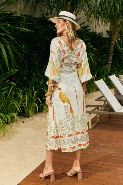 Saia Florença Longa Estampado
