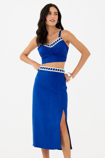 Blusa Cropped Debora Azul