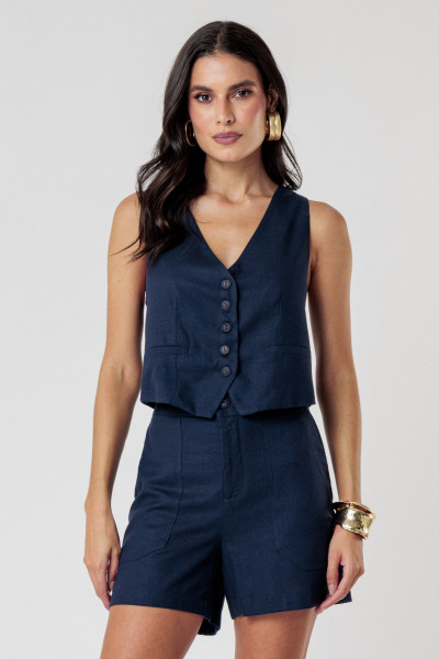 Colete Eleonora Azul Marinho