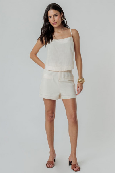 Shorts Liso Aline Creme