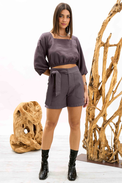 Shorts Lulli Cinza