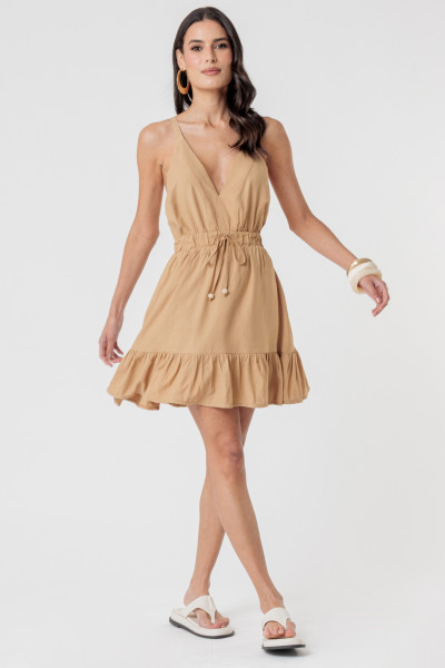 Vestido Lucia Bege