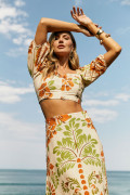 Blusa Cropped Juliana Estampado 