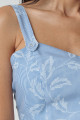 Blusa Silvia Cropped Listrado Folhas Estampado