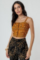 Blusa Cropped Gisele Caramelo